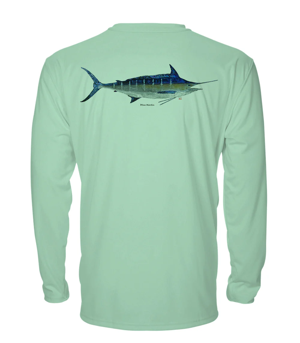 Blue Marlin - chillBRO® by Denali Mens Long Sleeve Sun Protective Shirt - Image 10