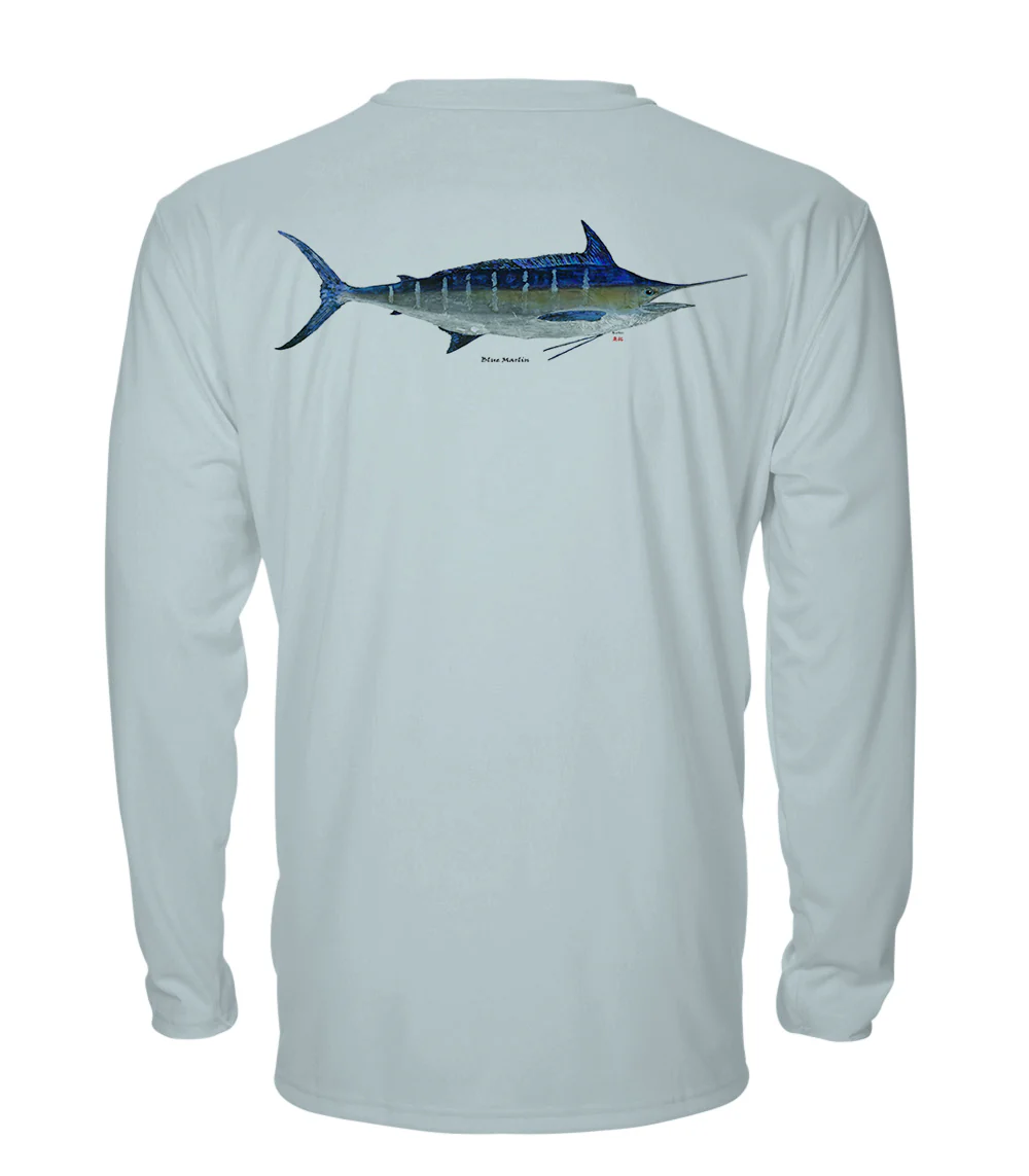 Blue Marlin - chillBRO® by Denali Mens Long Sleeve Sun Protective Shirt - Image 4