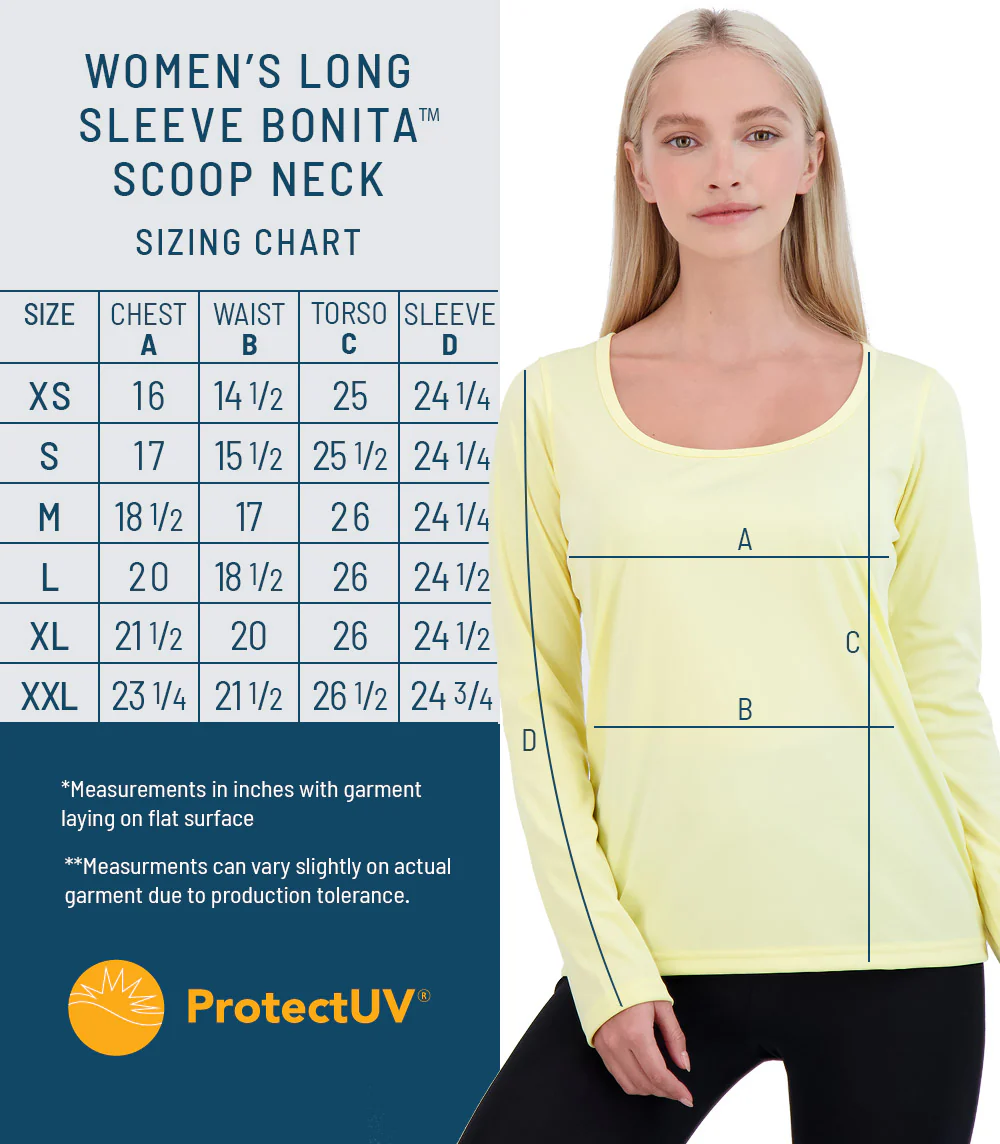 Bonita Ladies Long Sleeve Scoop Neck ProtectUV® Sun Protective Shirt - Image 8