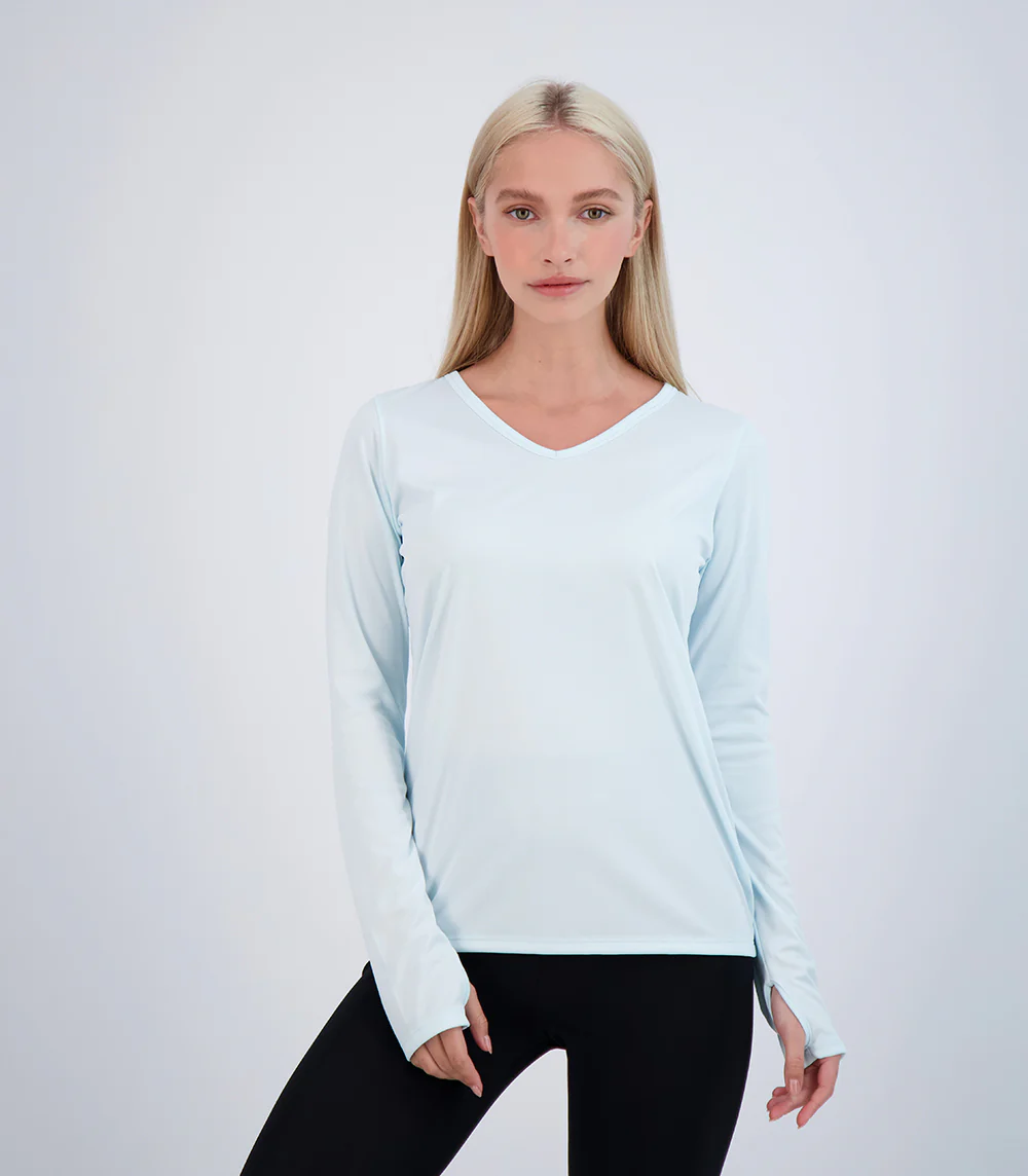 Bonita Ladies Long Sleeve V Neck ProtectUV® Sun Protective Shirt - Image 10