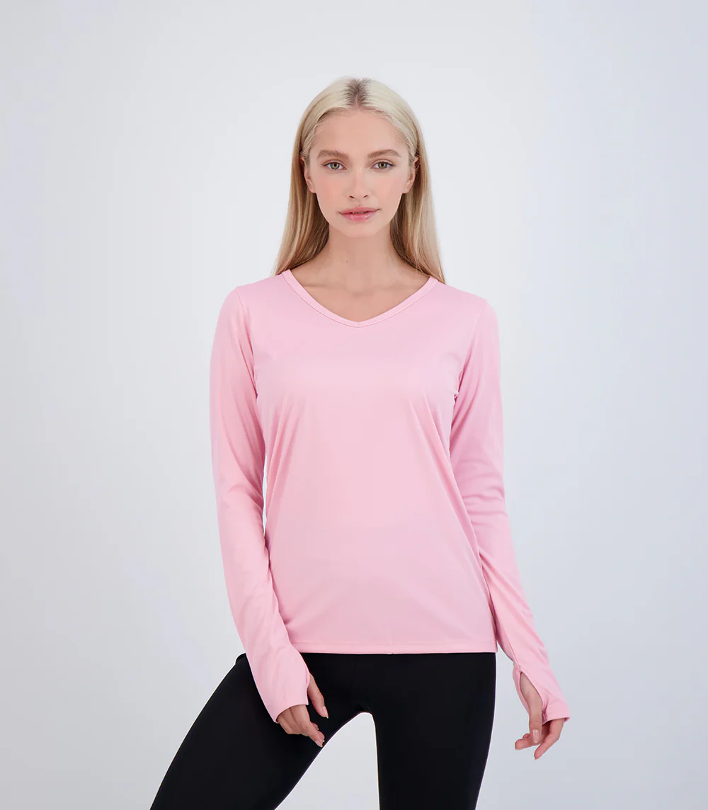 Bonita Ladies Long Sleeve V Neck ProtectUV® Sun Protective Shirt - Image 15