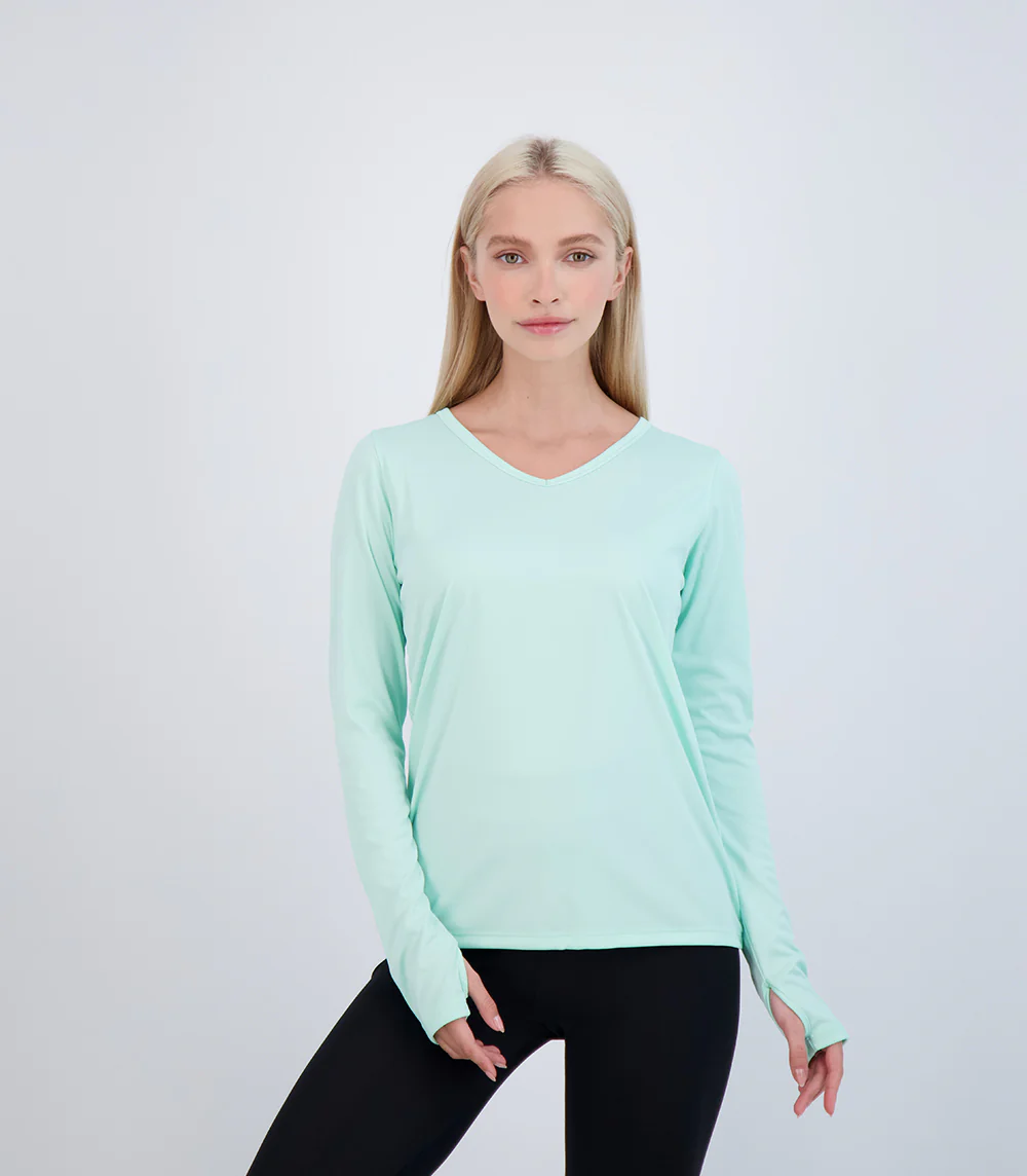 Bonita Ladies Long Sleeve V Neck ProtectUV® Sun Protective Shirt - Image 20