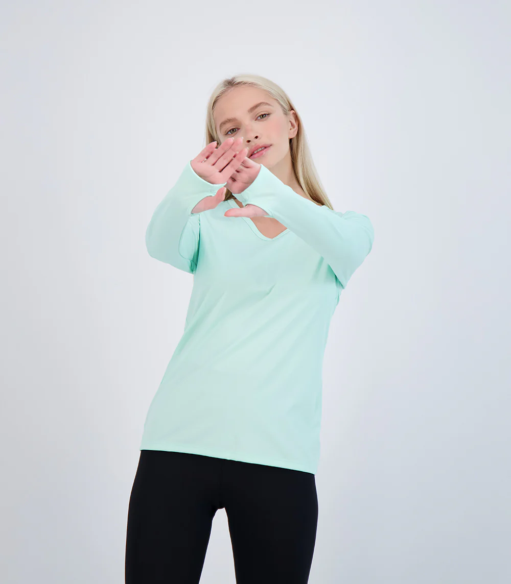 Bonita Ladies Long Sleeve V Neck ProtectUV® Sun Protective Shirt - Image 21