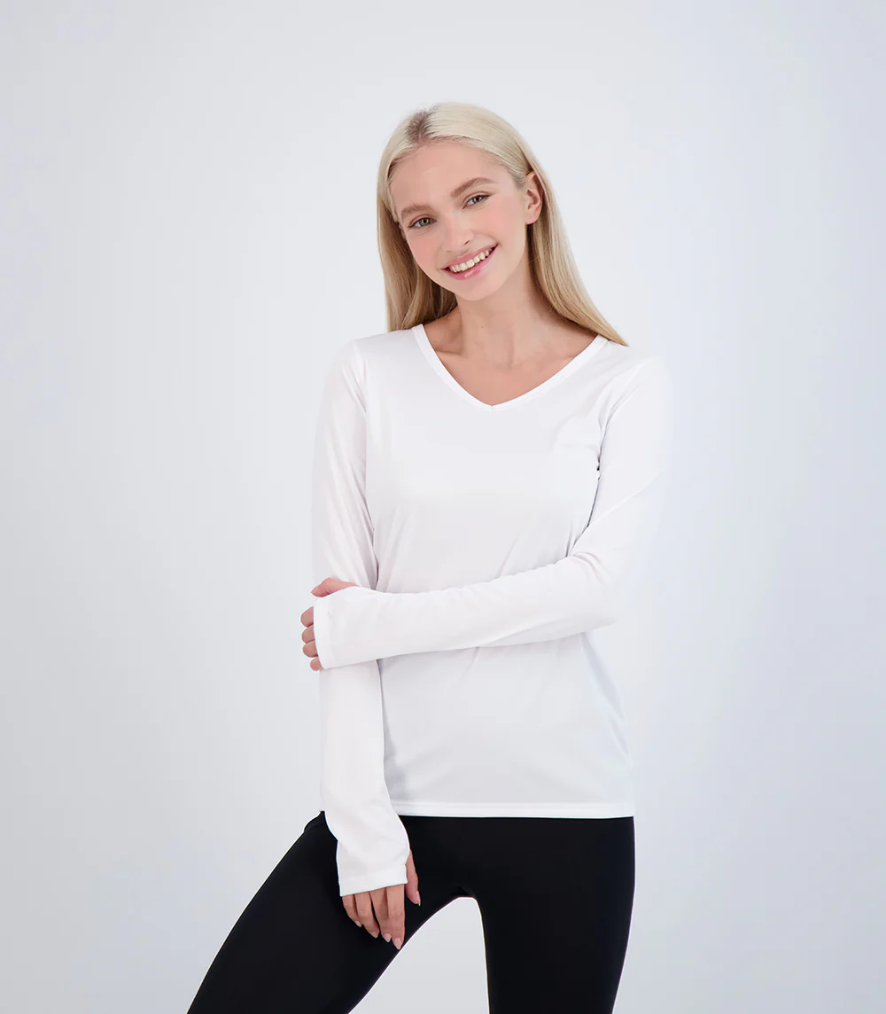 Bonita Ladies Long Sleeve V Neck ProtectUV® Sun Protective Shirt - Image 26