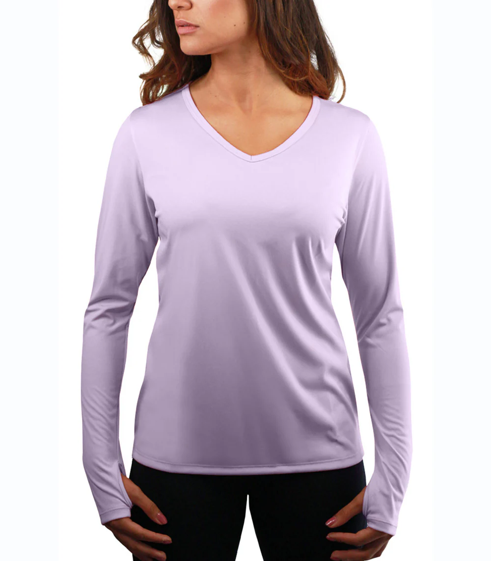 Bonita Ladies Long Sleeve V Neck ProtectUV® Sun Protective Shirt - Image 30