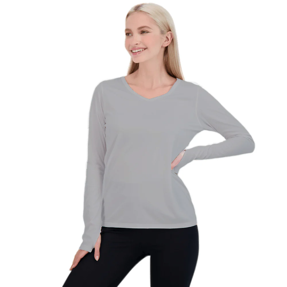 Bonita Ladies Long Sleeve V Neck ProtectUV® Sun Protective Shirt - Image 37