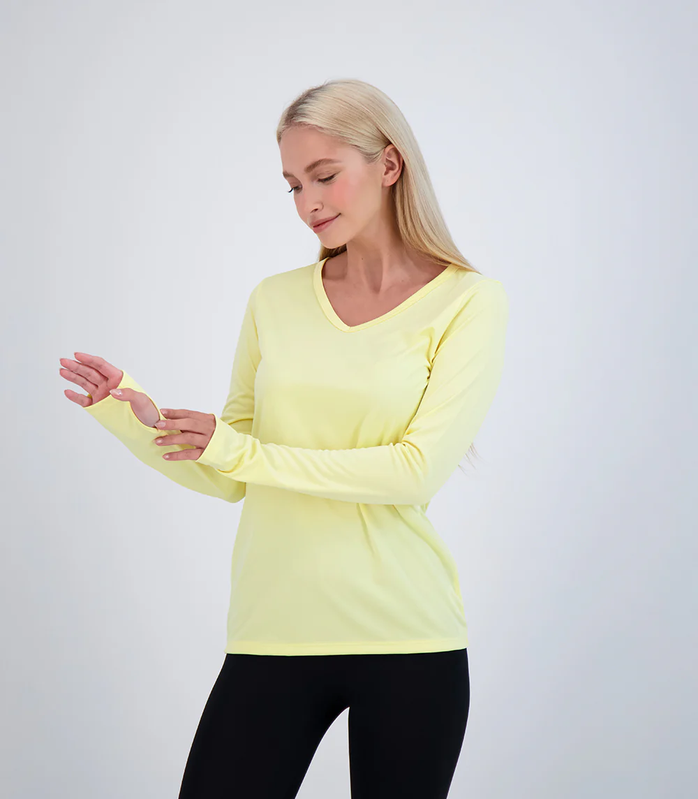 Bonita Ladies Long Sleeve V Neck ProtectUV® Sun Protective Shirt - Image 6